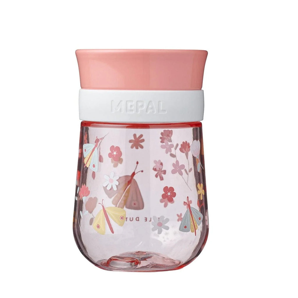 Vaso de entrenamiento 360 rosado con flores