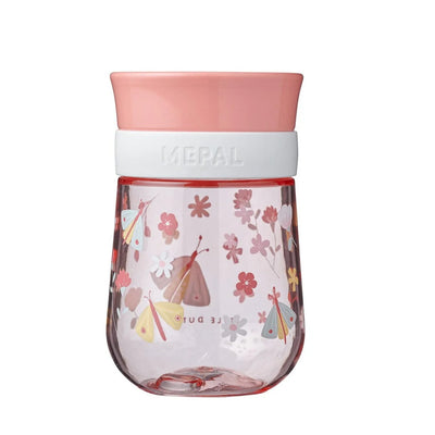 Vaso de entrenamiento 360 rosado con flores