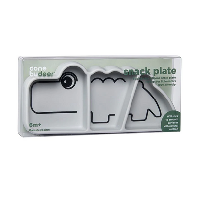 Plato de silicona antideslizante, Croco  Gris