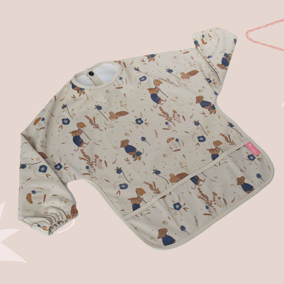 Babero Beige Ratón Azul