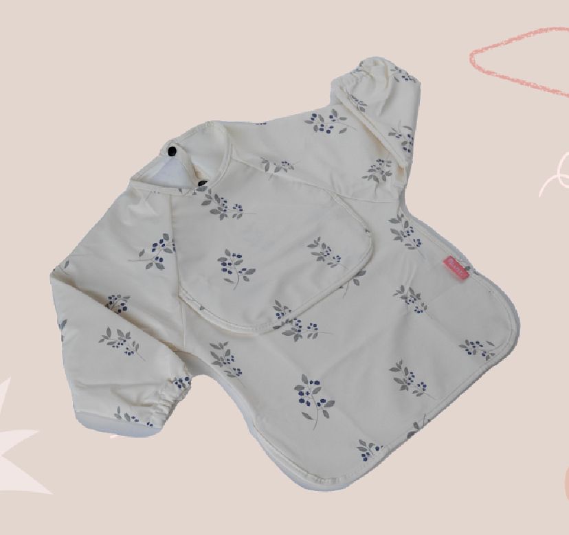 Babero Ivory Flor Trigo  (atrapa comida inverso)