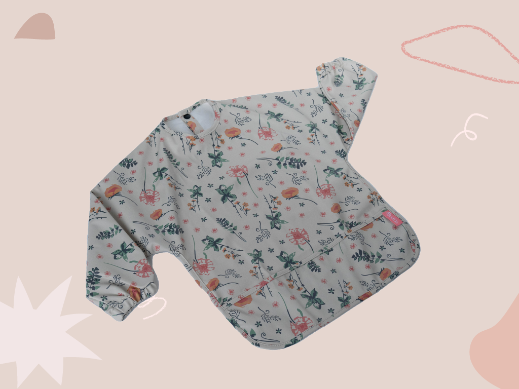 Babero Beige Orange flower