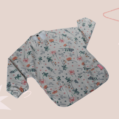 Babero Beige Orange flower