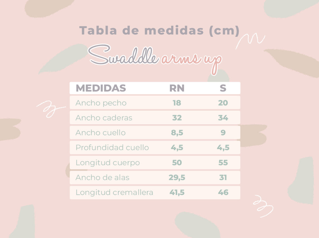 Swaddle arms up (tog 1,0)algodón orgánico (Etapa 1)