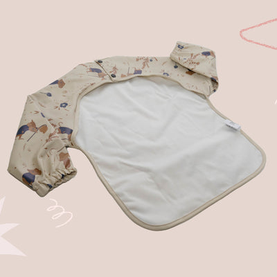 Babero Beige Ratón Azul