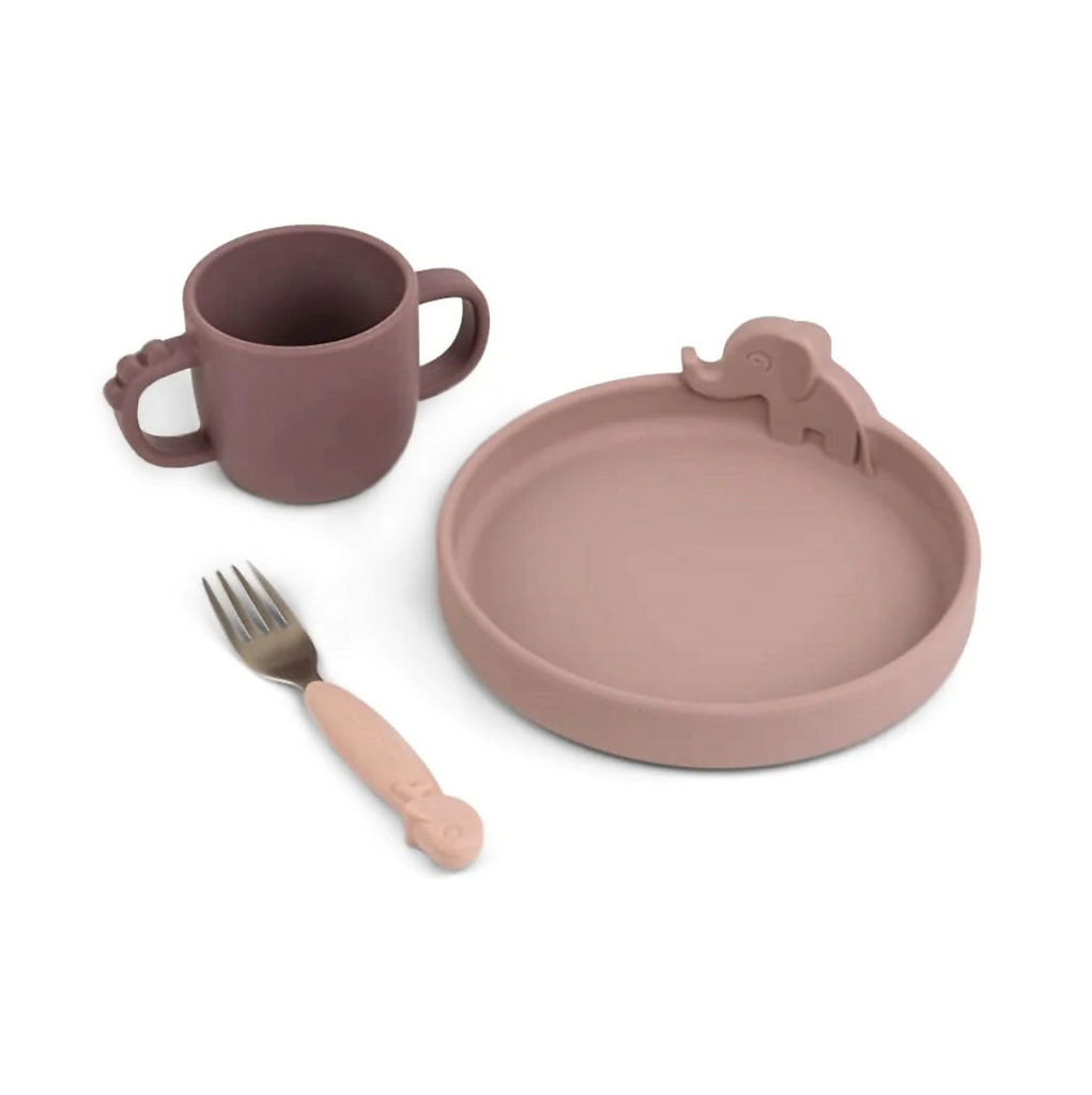 Set de Vajilla Rosa viejo Pekaboo Friends