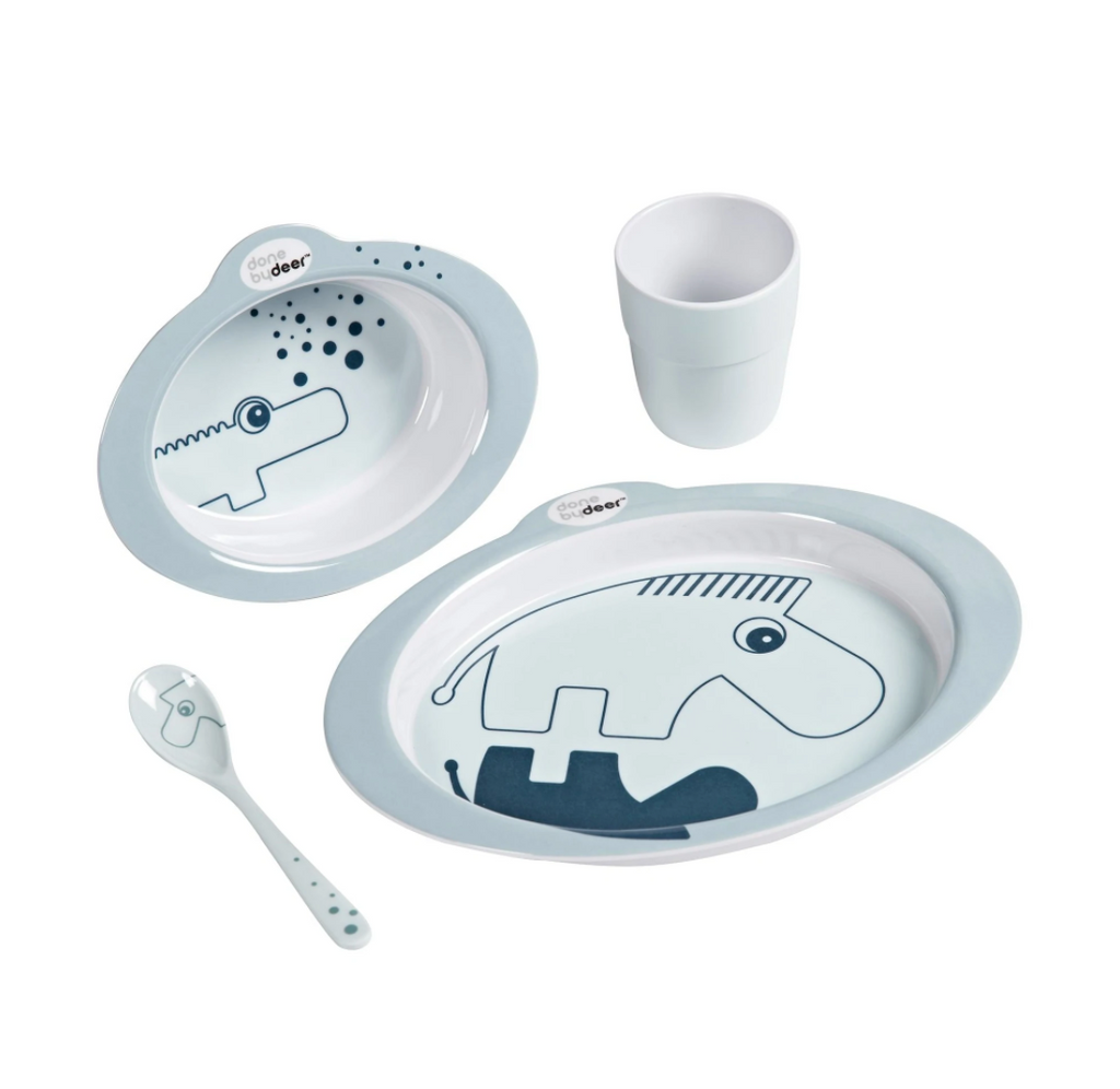 SET VAJILLA DE INICIACIÓN 4 PIEZAS AZUL