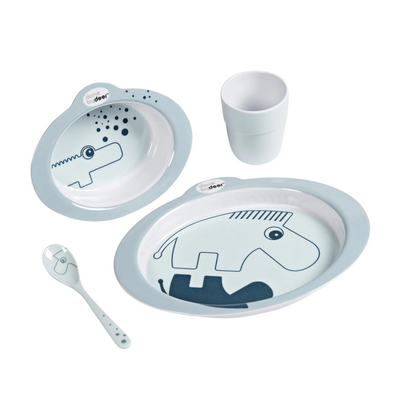 SET VAJILLA DE INICIACIÓN 4 PIEZAS AZUL